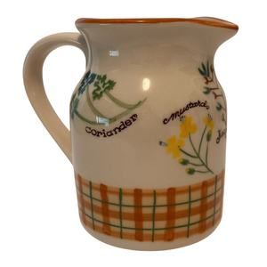 HARTSTONE Pottery "Spice of Life" Pitcher 32 Oz Juniper/Laurel/Fennel *SIGNED